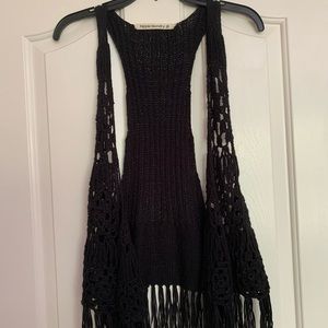 Boho Black Vest